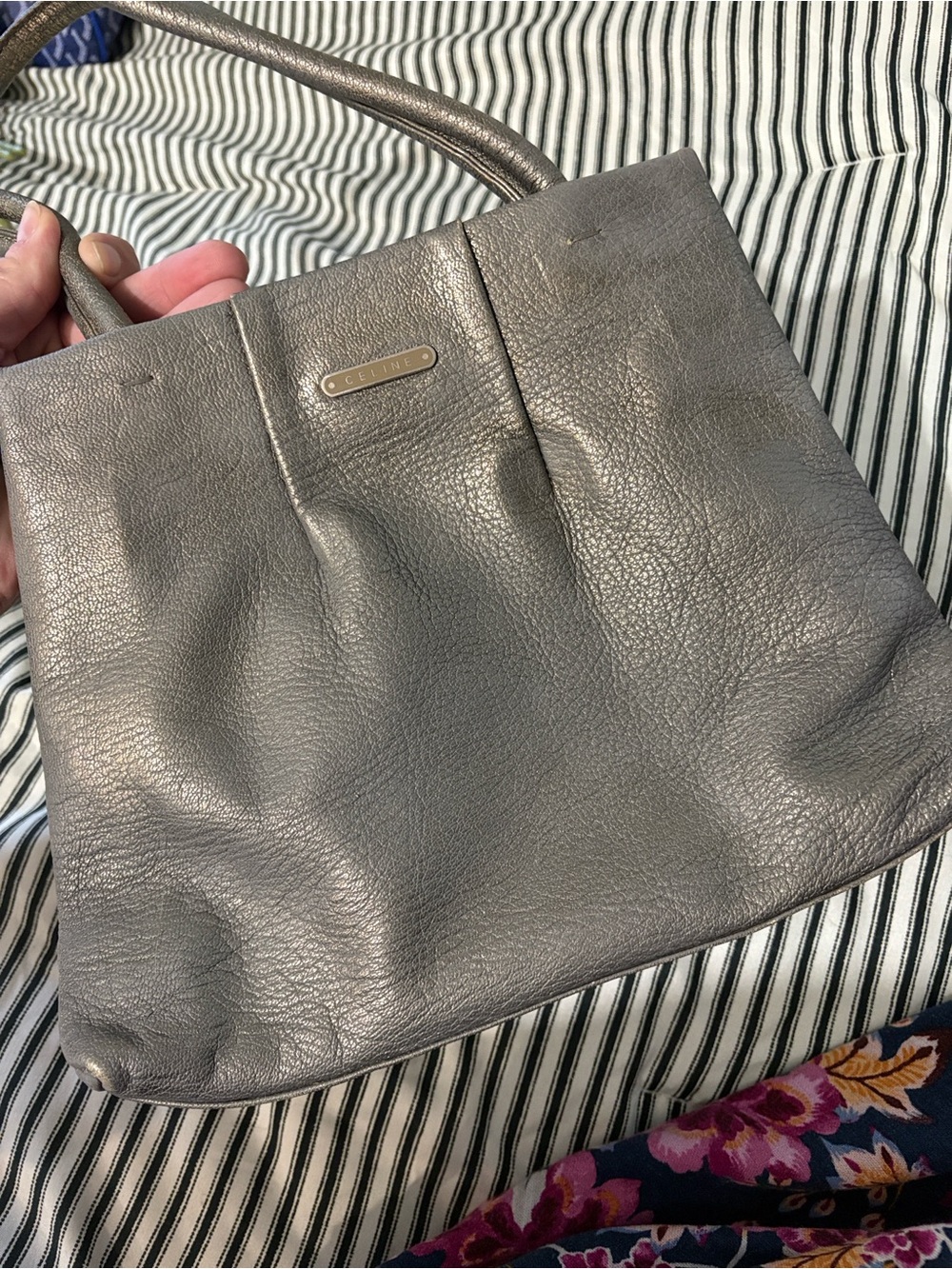 Metallic Leather vintage Celine shoulder bag - Picture 3 of 16
